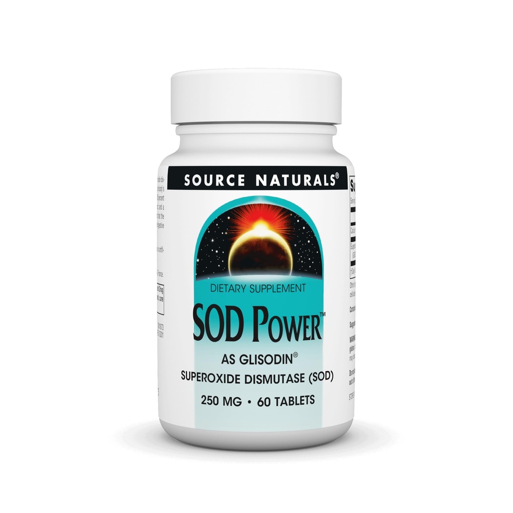 Source Naturals SOD Power As Glisodin Superoxide Dismutase Nutricosmetic Supplement 250mg - 60 δισκία