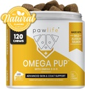 Dog Fish Oil Supplements - 120 Omega 3 Fish Oil Dog Vitamins, Veterinarian Formulated Itching Relief for Dogs, Natural Omega 3 Fish Oil for Dogs, Dog Skin and Coat Supplement Supplement (Salmon Flavor)