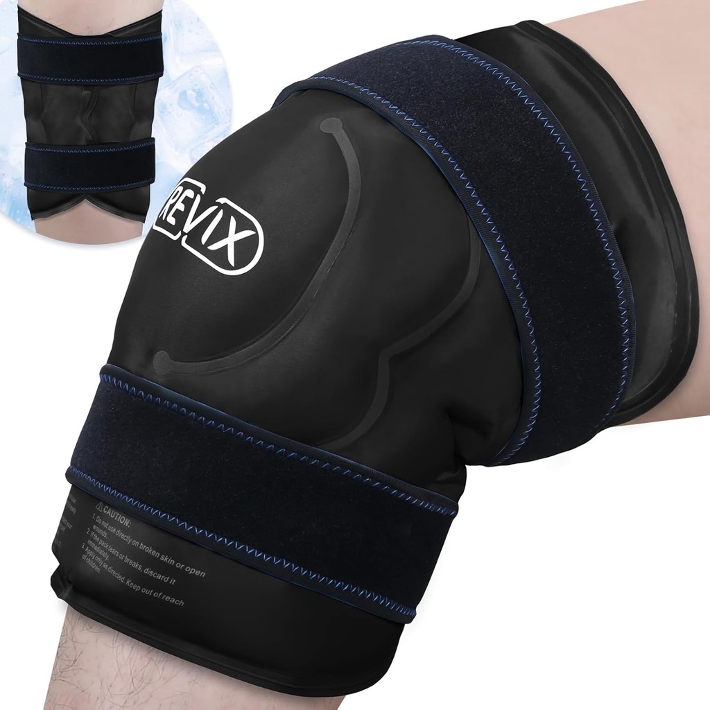 REVIX 20' XXXL Reusable Ice Diz, Discomfort Reusable Buz Dizleri, Ekstra Büyük Soğuk Tedavi, Diz için Arka, Omuz Rahatlama ve Post-Workout Recovery, Soft Plush Lining Cold Pack