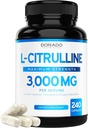 L Citrulline 3000 mg Supplement (240 Capsules) Destek L Arginine & Nitrik Çimento Pills - Erkekler ve Kadınlar için L-Citrulline - Kas Kurtarma ve Pump Supplement - 3. Parti Test Edildi, Vegan, Non-GMO - ABD Made