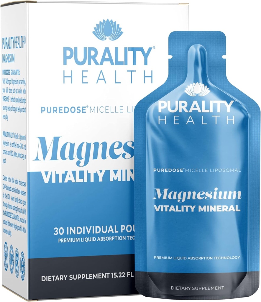 Purality Health Magnezyum, Micelle Liposomal, Geliştirilmiş Abhidrasyon, Magnezyum Bisglycinate, Vegan, Pouches almak için kolay, 30 Day Supply