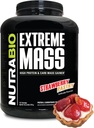 NutraBio Extreme Mass Winer Protein Toz, 53G proteini, Temiz Kilo Vermek, Kas Kitlesini Arttırmak, Full Spectrum replica - Strawberry Pastry, 6 Pound