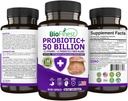 BioFinest Probiyotik 50 Milyar CFU Enzyme Supplement - 12 Probiyotiks Strains with 3 Natural Prebiyotiks - Gut Digestion Detox Gas Bloating Constipation - Acidofilius for Men Women (60 Veg. caps)