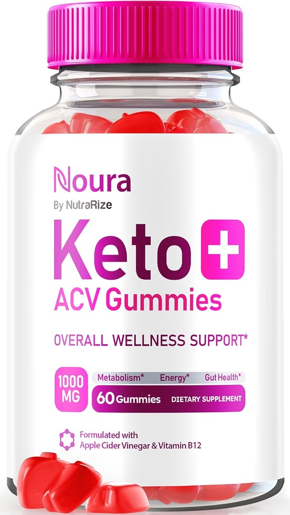 NutraRize Noura Keto+ACV Gummies, επίσημο συμπλήρωμα κετο, όλα φυσικά, σχόλια μηλίτη μήλου ξύσμα (60 Gummies)