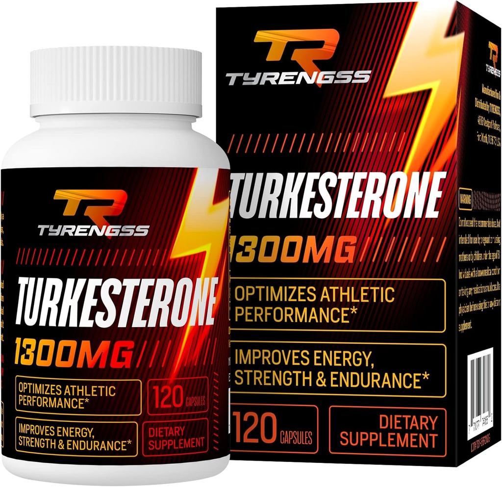 testosteron ATM, Turkesterone Supplement 1300 mg Ultra High Strength (Ajuga Turkestanica Extract Std. to% 20 testosteron), Athletic Performance & Muscle Mass,120 Capsules