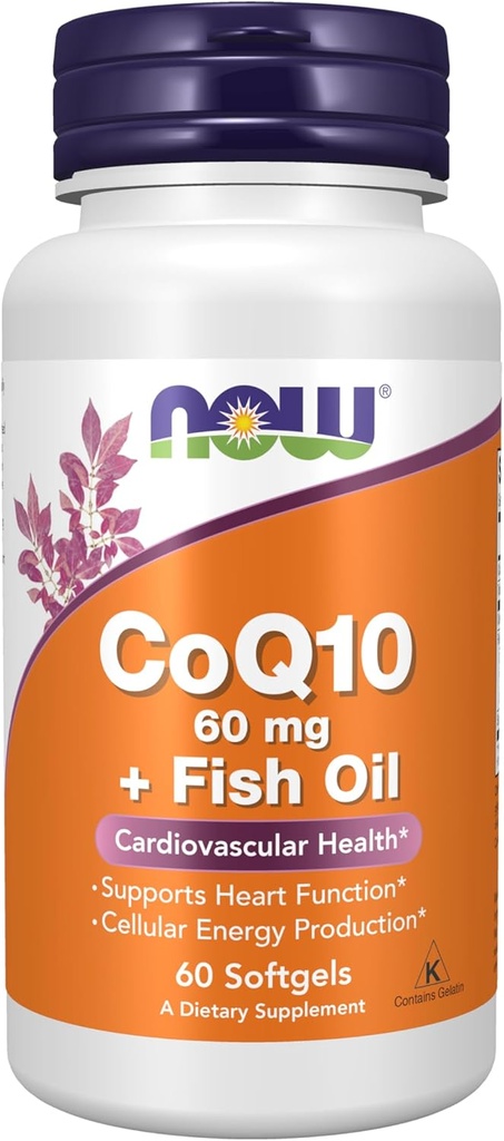 Şimdi Gıdalar Tamamlıyor, CoQ10 60 mg with Omega 3 Fish Oil, Cardiovascular Health*, 60 Softgels