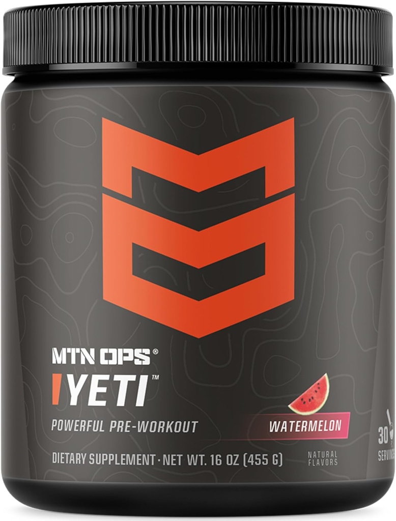 MTN OPS Amai Pre-Workout Toz Enerji Kreatine, 200 mg Caffeine & BCAAs with Beta Alanine, 30-Serving Tub, Watermelon