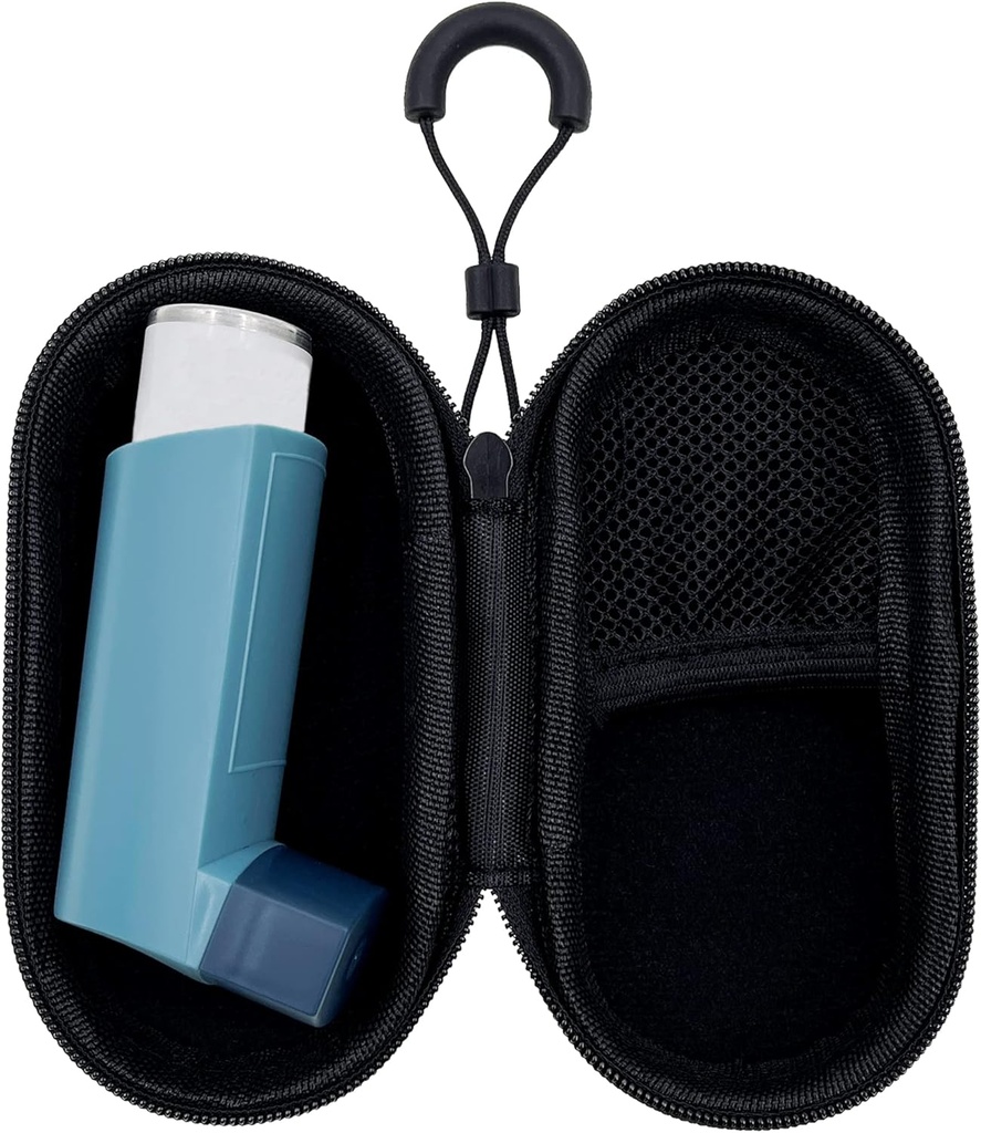 Asthma Inhaler için Seyahat Davası, Yetişkin ve Çocuklar için Ely Inhaler için Compact Örneği (Case Only) (Black)