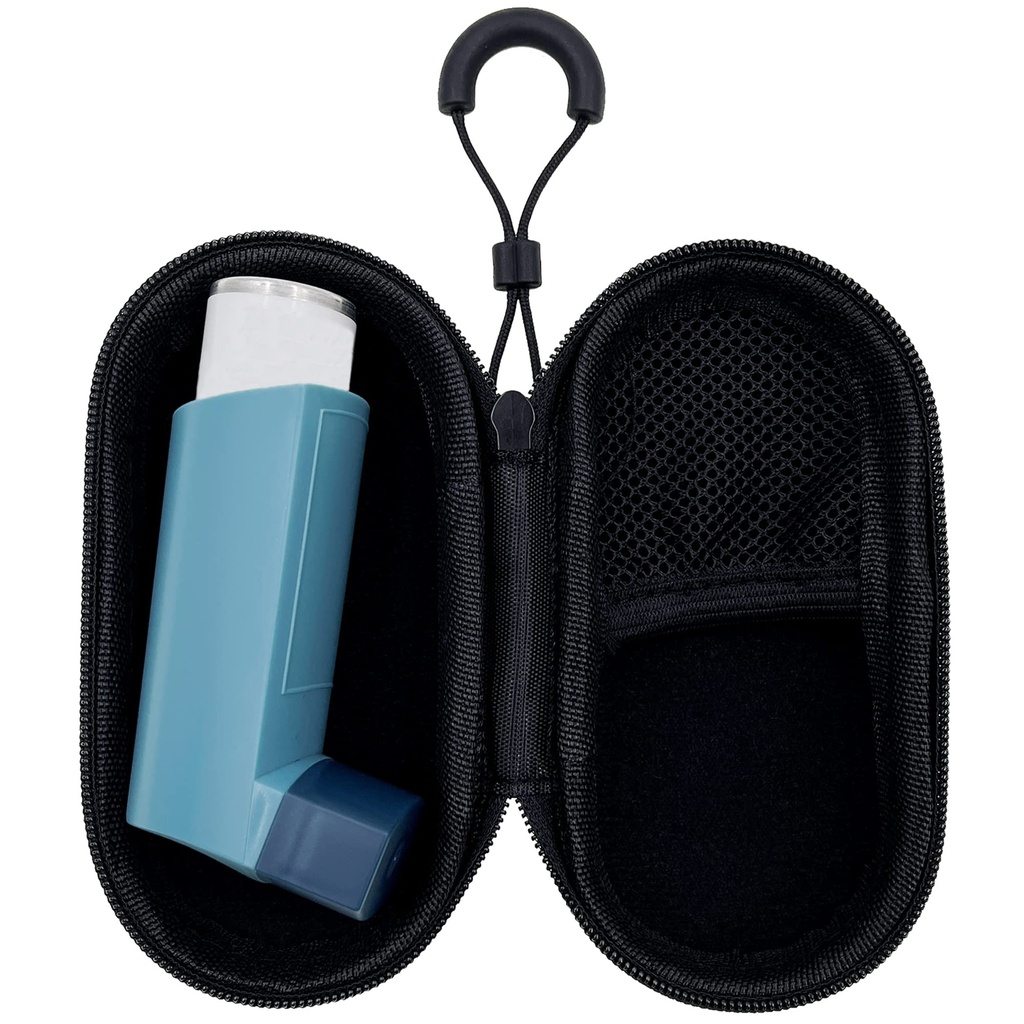 Asthma Inhaler için Seyahat Davası, Yetişkin ve Çocuklar için Ely Inhaler için Compact Örneği (Case Only) (Black)
