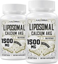 Liposomal Calcium AKG Supplement 1500 MG (Alpha-Ketoglutaric Acid), Υψηλή Απορρόφηση, Πιο Αποτελεσματική από AAKG, Ca AKG για μακροζωία, Ηλικία Άμυνας, Κυτταρική Ενέργεια, Μεταβολική Λειτουργία, 120 Softgels