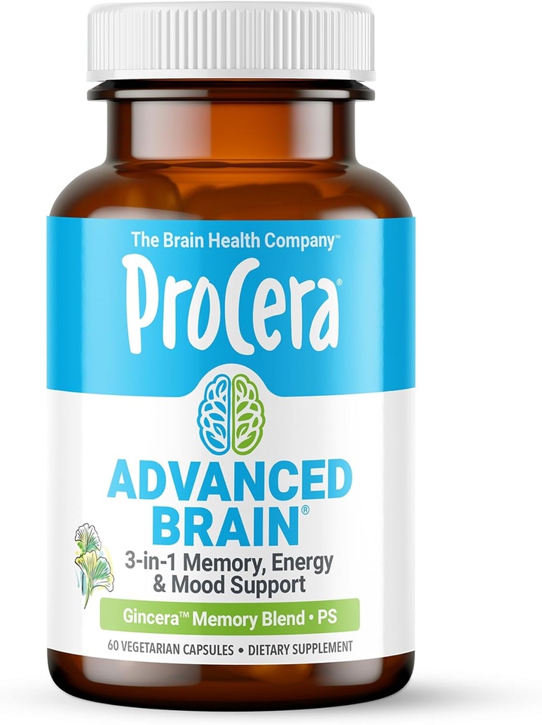 Procera Advanced Brain - Fast Acting - Malzemeler 100+ Çalışma tarafından Desteklendi - Memory, Recall - Concentration - Clears Fog - mental Clarity - Slows Cognitive Decline - 60 Counting - Malzemeler - Görseller Bilişsel Aralık