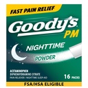 Goody's Nighttime Toz, Pain Reliever & Sleep Aid with Acetaminophen & Diphenhydramine Citrate, Caffeine Free, Count 16