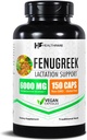 Healthfare Fenugreek Tohumu 6000 mg | 150 Vegan Capsules | Interd Herbal Supplement | Non-GMO, Gluten-Free | Made in USA