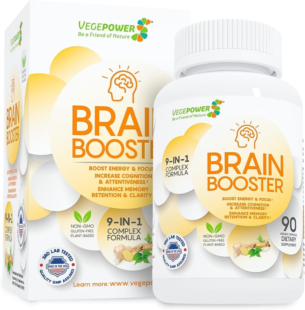 Beyin ATM Natural Nootropics Supplement - Gelişmiş Focus, Memory, Clarity, Energy and Reduce forgetness Anti-Aging for Women Men, Guarana, BTC, Rhodiola Türlü 90 Capsules