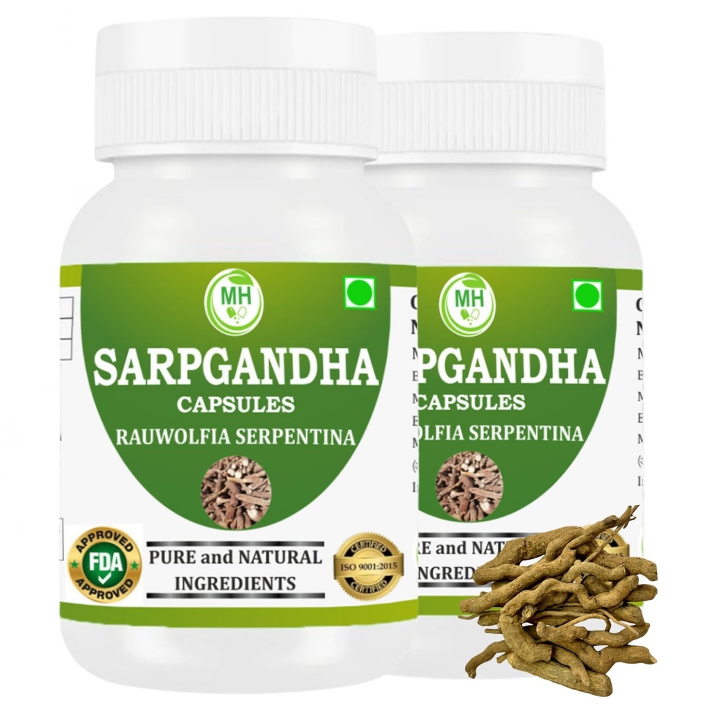 Morsan Healthcare Sarpgandha (Rauwolfia Serpentina) Κάψουλες – Συσκευασία των 2 x 60 Veg Κάψουλες 