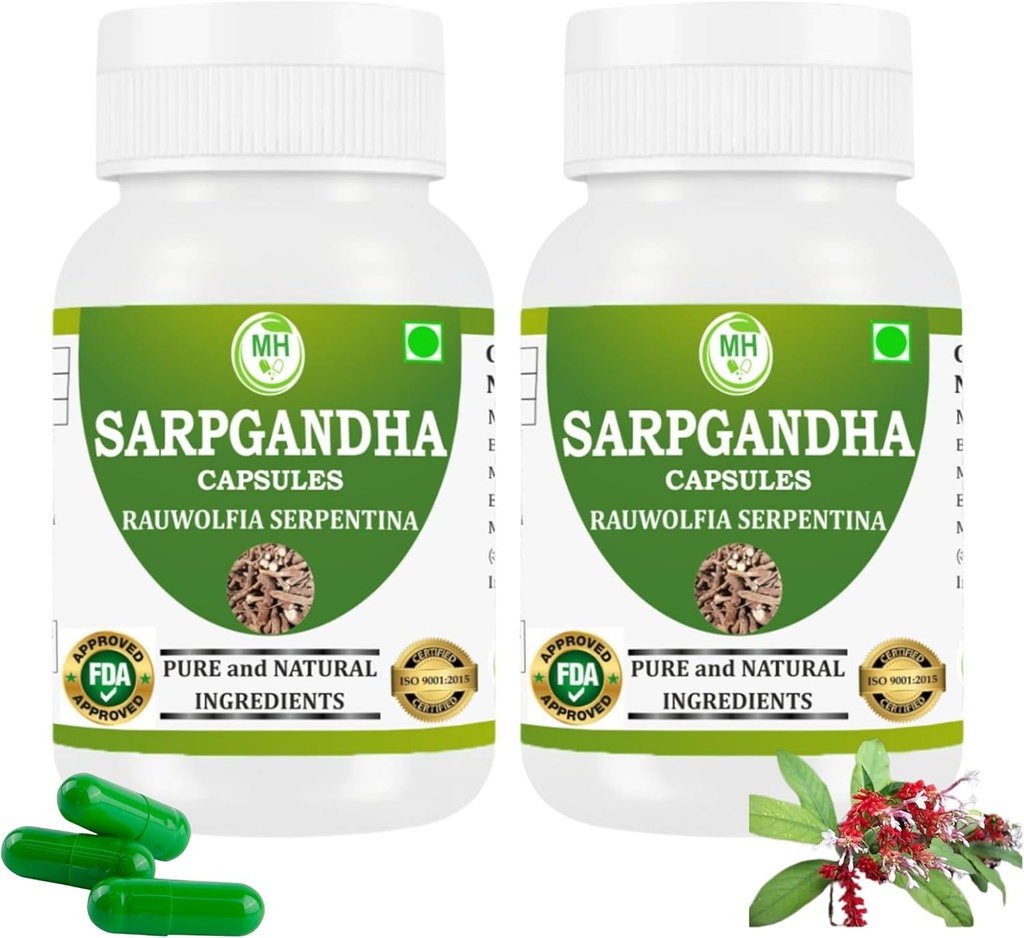 Morsan Sağlık Sarpgandha (Rauwolfia Yılanina) Capsules - 2 x 60 Veg Capsules Paketi | 500 mg Herbal Ekstraksiyon | Natural Ayurvedic Supplement for Daily Wellness