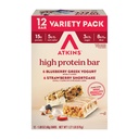 Atkins Blueberry Greek Yogurt & Strawberry Shortcake High protein Bar, High Fiber, Keto Friendly, 12 Kont (6 Bars Her Flavor)