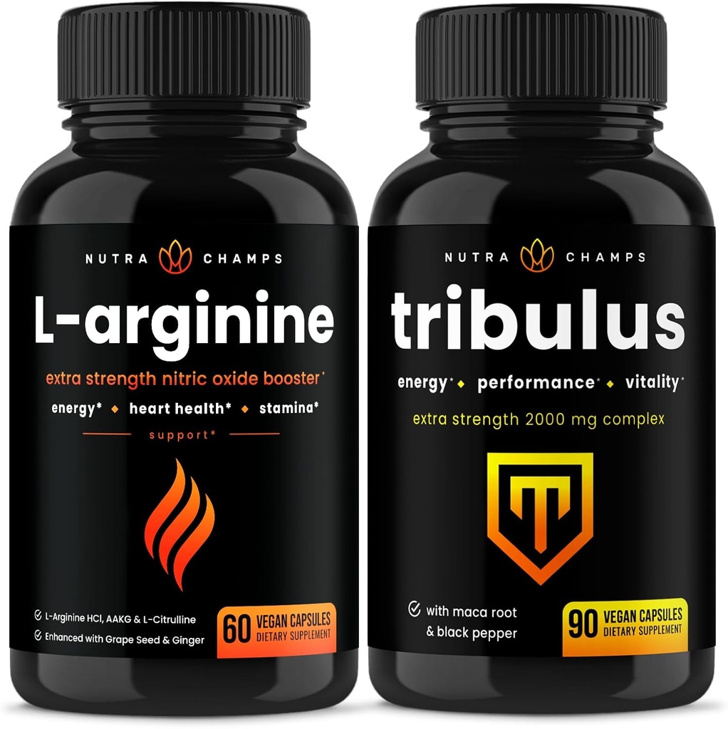 NutraChamps L-Arginine Capsules ve Tribulus Capsules 2 Pack