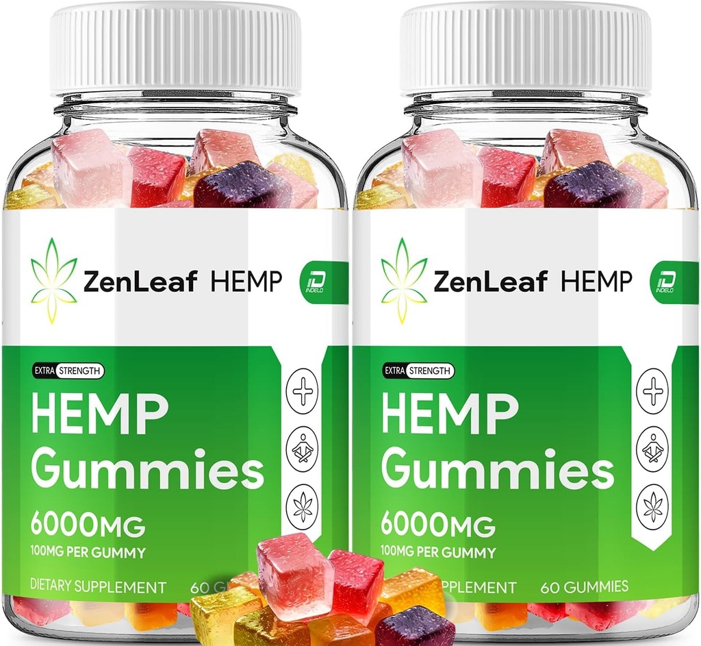 Zen Leaf Hemp Gummies - Hemp Seed Extract ZenLeaf Hemp Gummies Tinnitus Herbal Supplement, Health and Wellness Support, All Natural Zen Leaf Hemp Gummy (2 Pack - 120 Gummies)