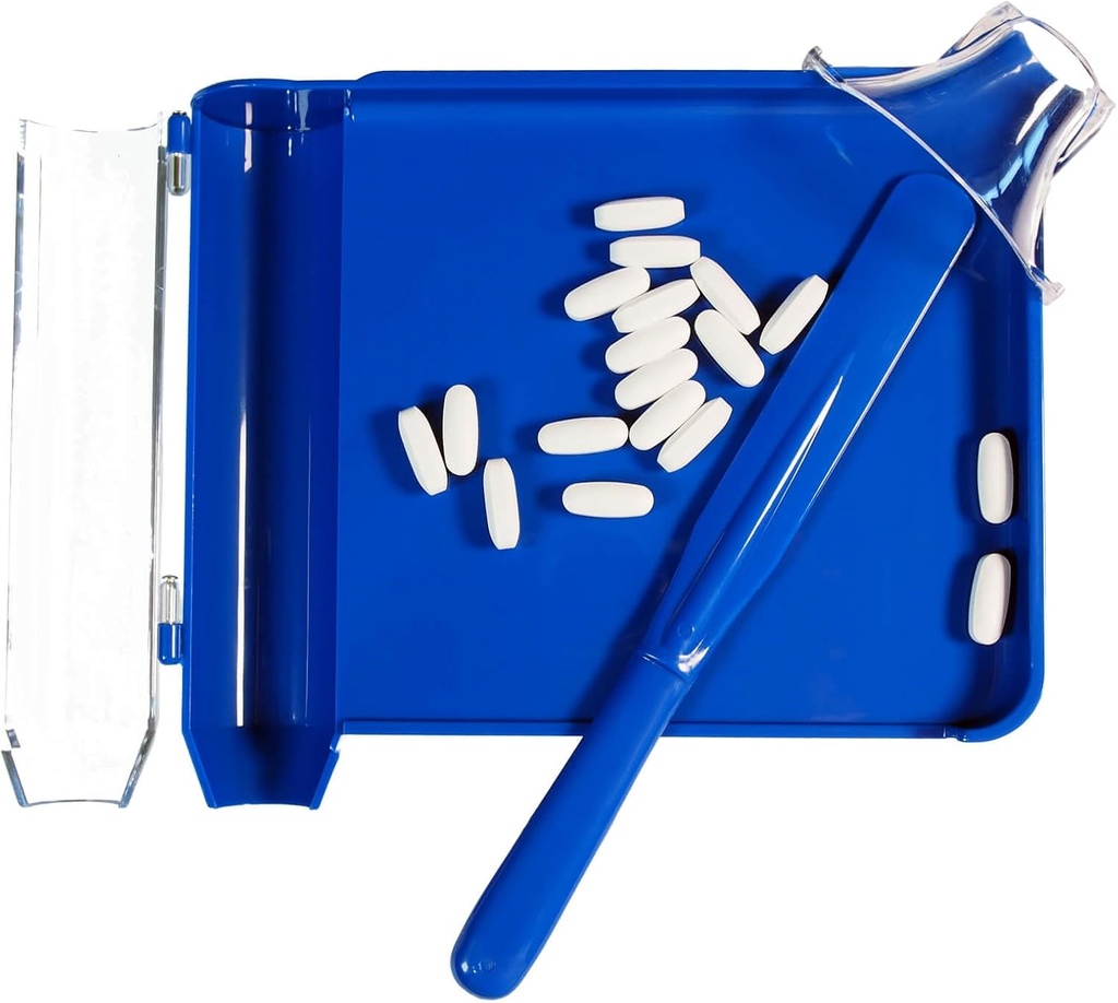 Genişlemeli Pill Counter Tray with Spatula - Larger Tray and add Guide Cap, Pill Counting Tray for More Pills Every Time, No More Falling