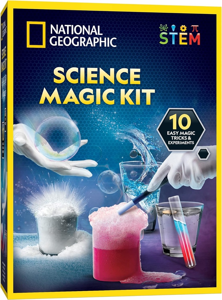National Geographic Magic Set Chemistry – Science Kit for Kids with 10 Amazing Magic Tricks, STEM Projects and Science Experiments, Science Toys, Great Gift for Boys and Girls 8-12