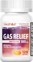 HealthA2Z® Gas Relief Simethicone | 180 MG | Stomach Discomfort and Gas | Anti Flatulence | Relieves Gaz Hızlı (120)