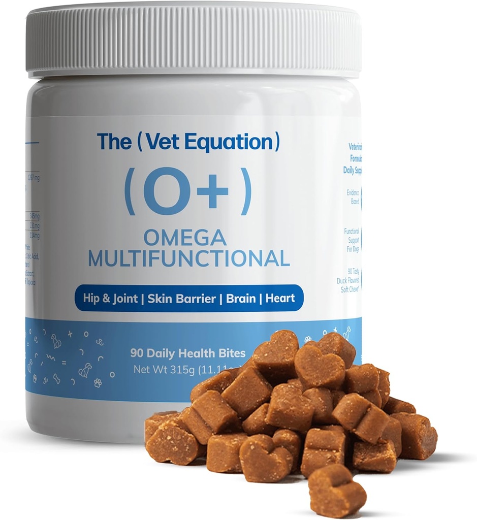 Köpekler için Omega Multi function - Duck-Flavored, 90 Chews – Marine Sourced Omega-3s – Supports Joint, Skin, Coat & Immune Health