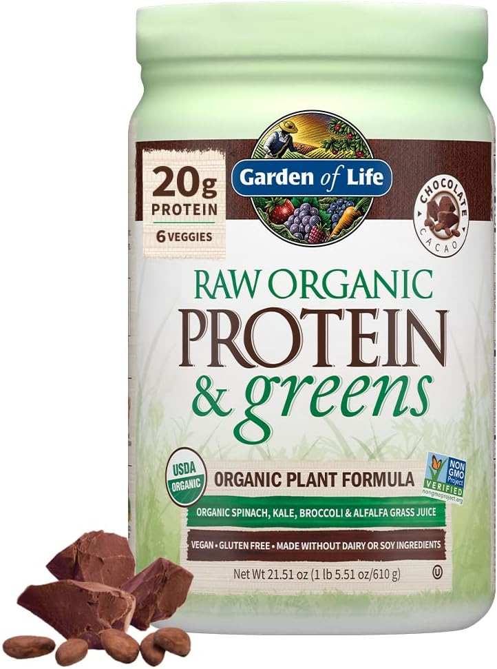 Life Raw Organic protein & Greens, Chocolate Cacao, 1 lb 5.51 oz (610 g)