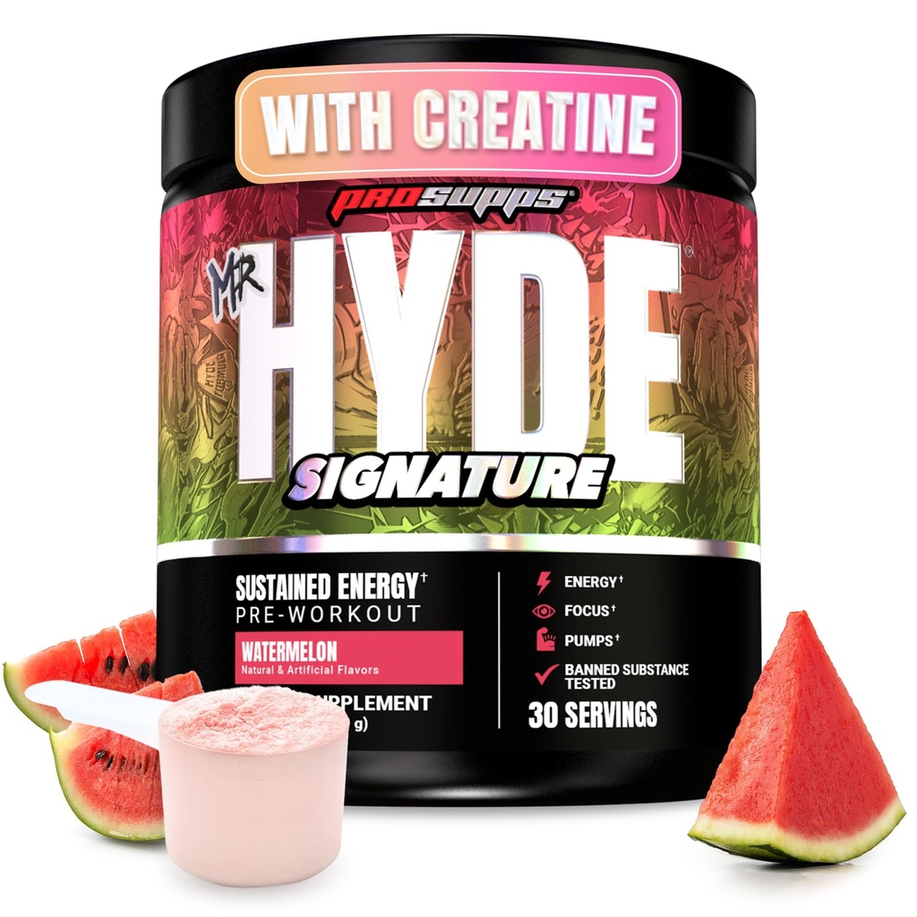 PROSUPPS Bay Hyde Signature Pre Workout Toz with Tinatine, Beta Alanine & Caffeine - Performans, Enerji & Endurance - Temiz Fitness & Gym Supplements for Men & Women (Watermelon, 30 Hizmet)