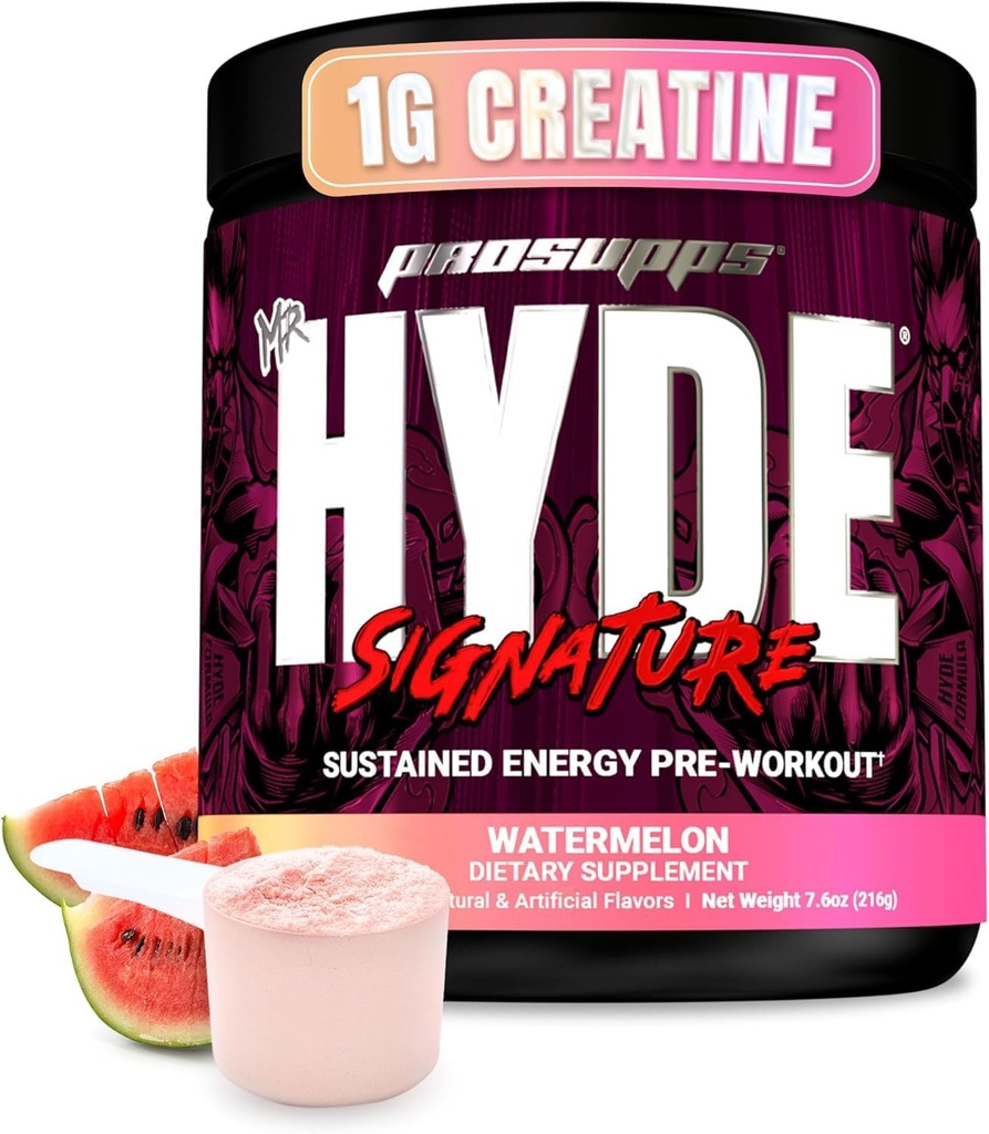 PROSUPPS Bay Hyde Signature Pre Workout Toz with Tinatine, Beta Alanine & Caffeine - Performans, Enerji & Endurance - Temiz Fitness & Gym Supplements for Men & Women (Watermelon, 30 Hizmet)