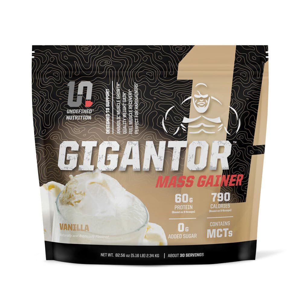 Tanımlanmamış Beslenme Gigantor Mass Winer Tarafından Brian Shaw (60g proteini, 30 Hizmet, 790 Kalite Calories) - 5 faz proteini 5 (5.16 lbs, Vanilla)