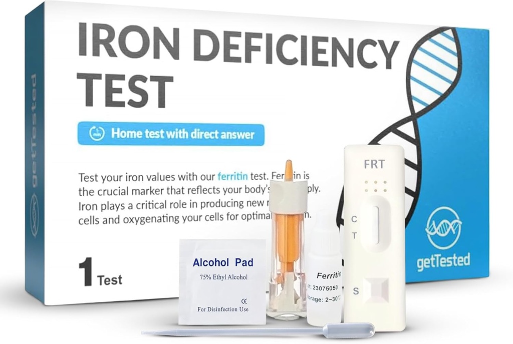 Test Edilmiş Iron Deficiency Test Kit - Ev Kan Testi Hızlı Sonuçlar ile Biremi için - Fingerprick Örnek, No Lab Visit Needed – Klinik olarak Low Iron Levels için Geçerli Kontrol