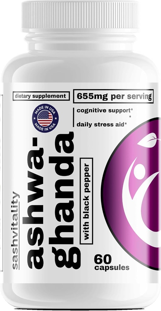 SASH Vitality Ashwagandha Capsules | High Strength | 60 Capsules | Erkekler ve Kadınlar için