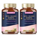 Totaria Inositol Supplement for Women with Vitamin D3, Folate, 40:1 Oran Myo-Inositol & D-Chiro Inositol Kompleks, (Vitamin B8) Inositol Capsules, 2 Pack of 2