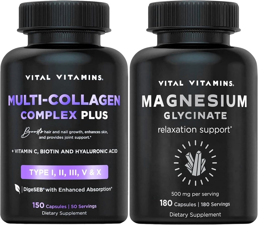 Vitals Multi Collagen Plus Capsules + Magnezyum Glycinate Capsules