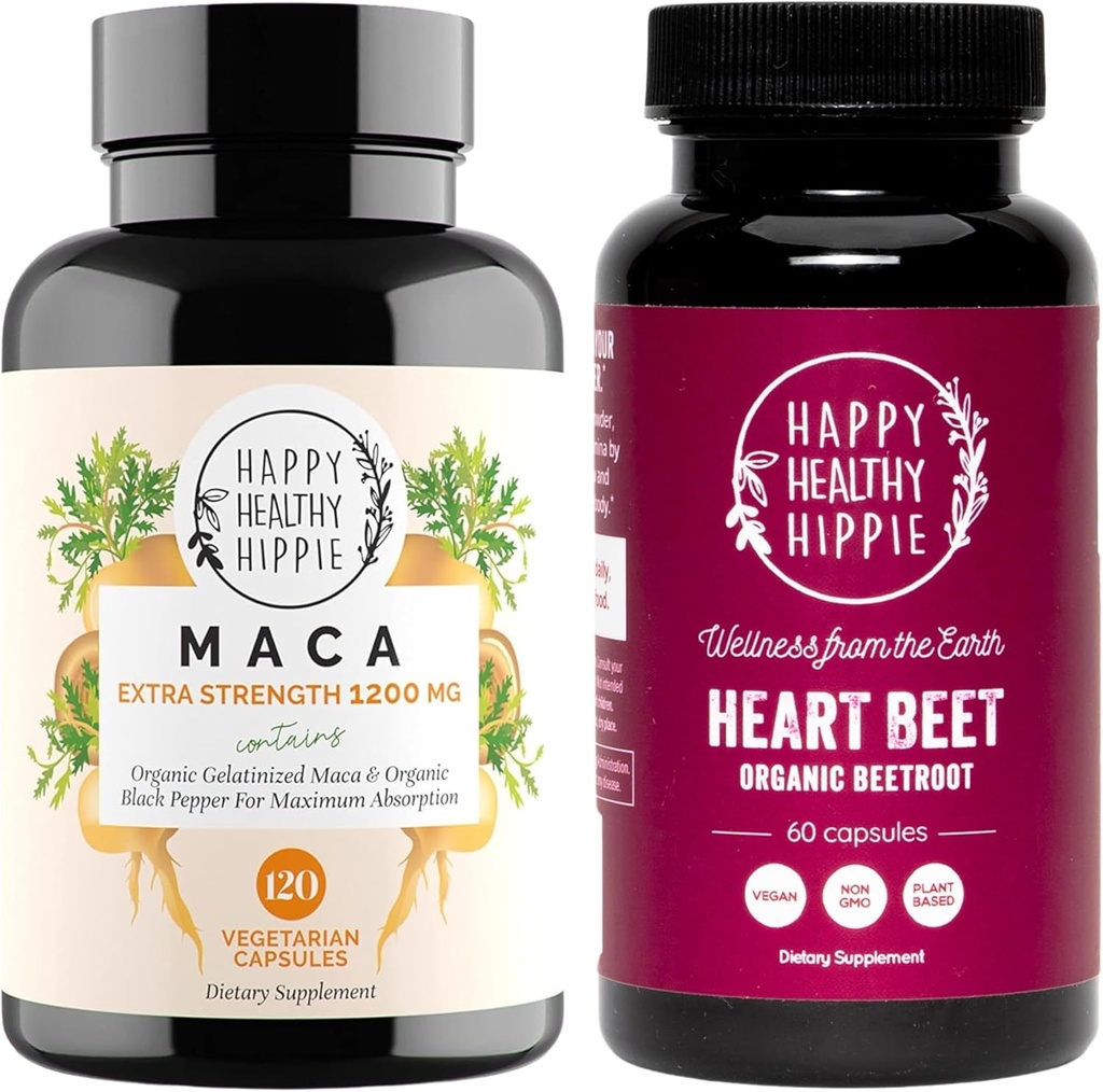 Mutlu Sağlıklı Hippie Beetroot Capsules & Organik Maca Enerji Pills & Libido Geliştirilmiş