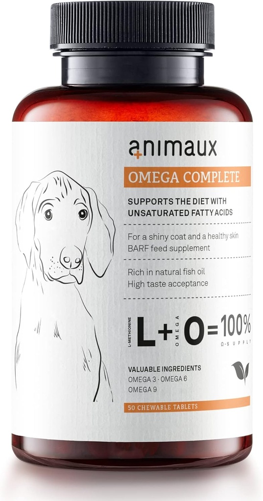 animaux - Omega Dog Fish Oil Tabletleri için Tamam, Omega 3,6 & 9 Fatty asitleri Vitality, Bone Structure, Barf Supplement, Salmon Oil for Skin & Coat, 50 çiğnenebilir Tabletler, 100 Gün Supply