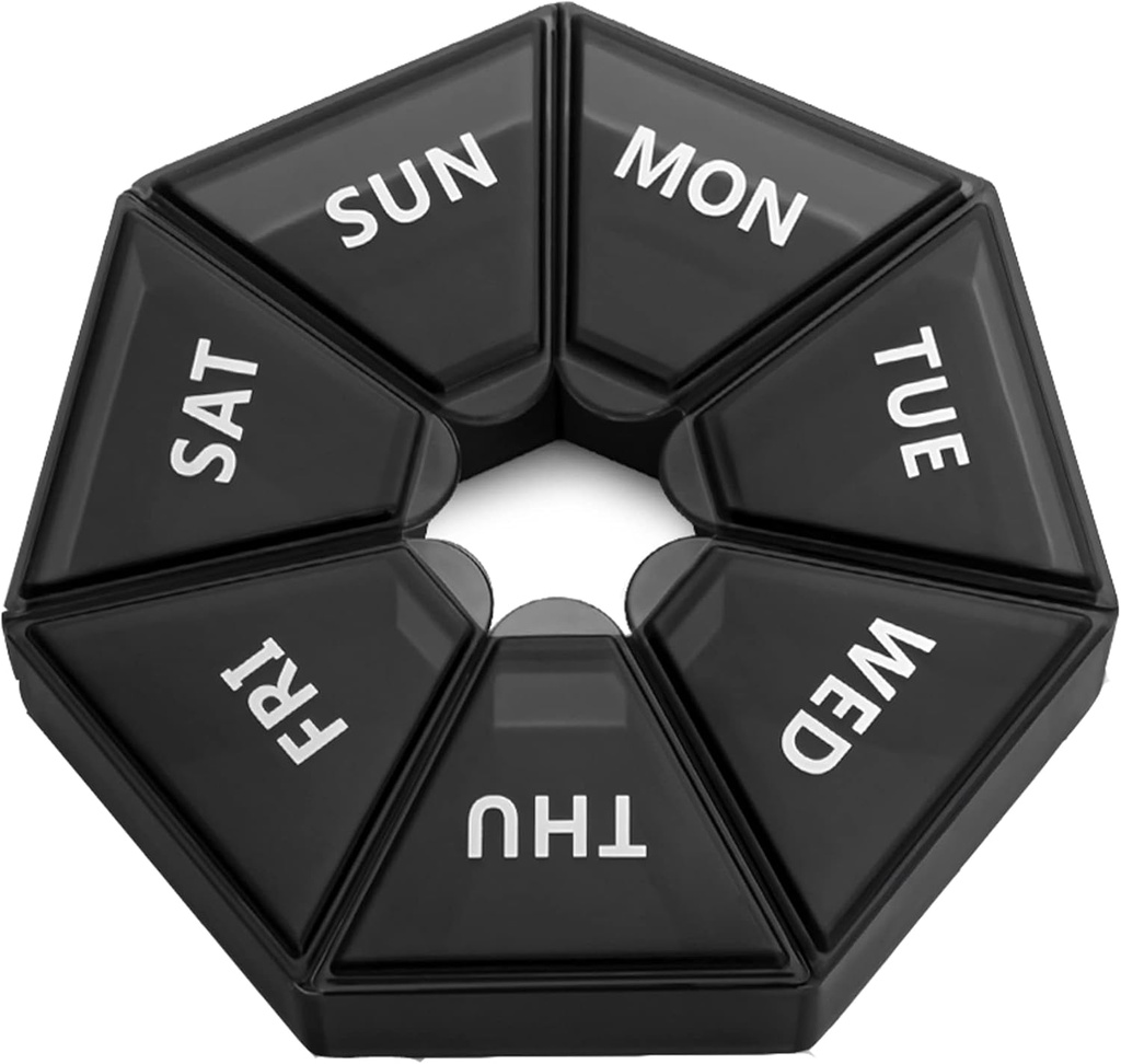 Ekstra Büyük Haftalık Pill Organizer,XL 7Sided Port/Fish Oil /Pills /Supplements-Arthritis Friendly