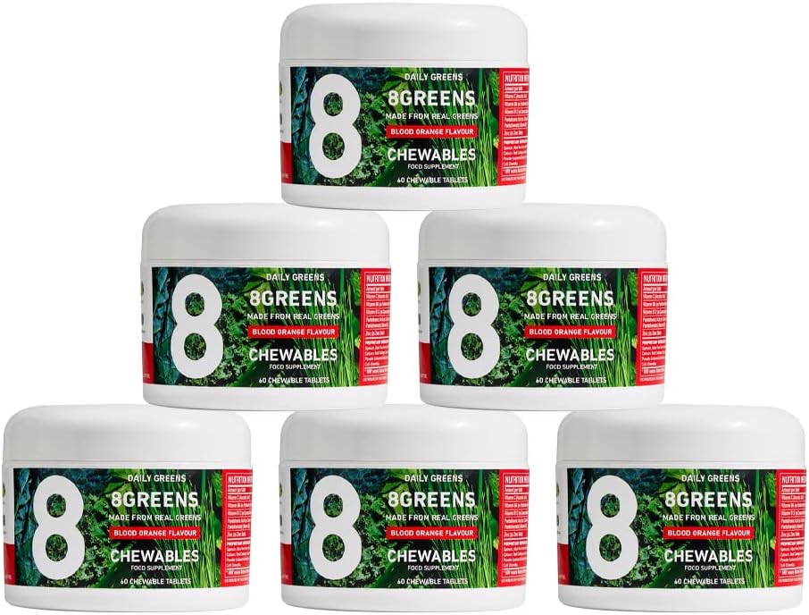 8Greens World's First Green Chewable Made from Real Greens to Support Ασυλία & Ενέργεια, Πράσινη σκόνη (Pack of 6)