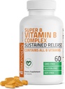 Bronson Super B Vitamin B Kompleks Sustained Slow (Vitamin B1, B2, B3, B6, B9 - Folic Acid, B12) Tüm B Vitaminleri 60 Tabletler