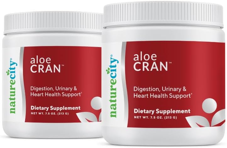NatureCity AloeCran Sugar Free Drink Mix Supplement | Pure Aloe Vera, Cranberry Toz & Diyetsel Fiber / Unsweetened Cranberry | Supports Digestive, Urinary & Metabolic Health | 60 Hizmetler