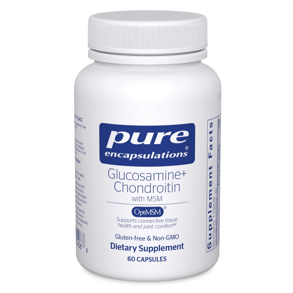 Pure Encapsulations Glucosamine Chondroitin with MSM - Supports Joint Health & Normal Cartilage Formasyon* - The Enzyme Activity - Gluten-Free & Non-GMO - 60 Capsules