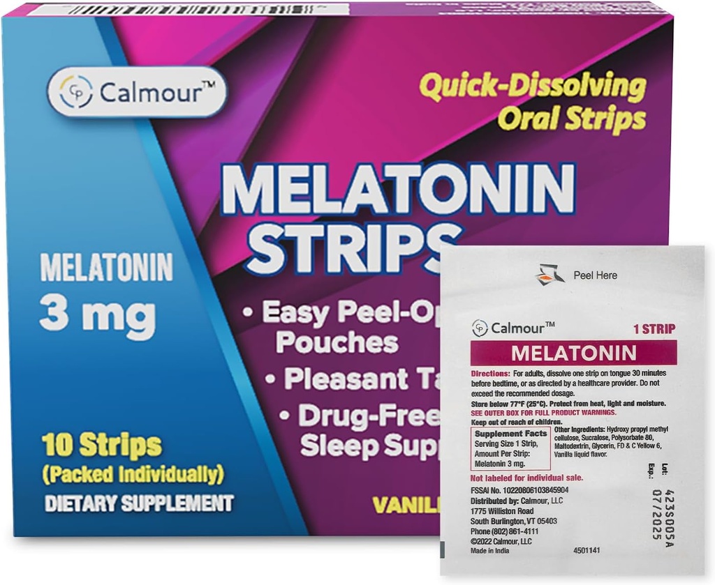 10 Oral Sleep Strips | Quick-Dis çözme 3 mg Melatonin Strip | Gummies'ten Daha Hızlı Çalışın | Rahatlama Napping Supplements | The Ultimate Sleep Aid for Better Rest and Eye Health