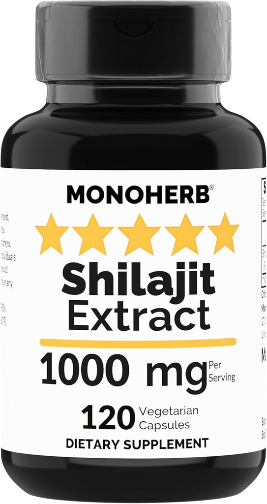 MONOHERB Shilajit 1000 mg - 120 Vegetarian Capsules