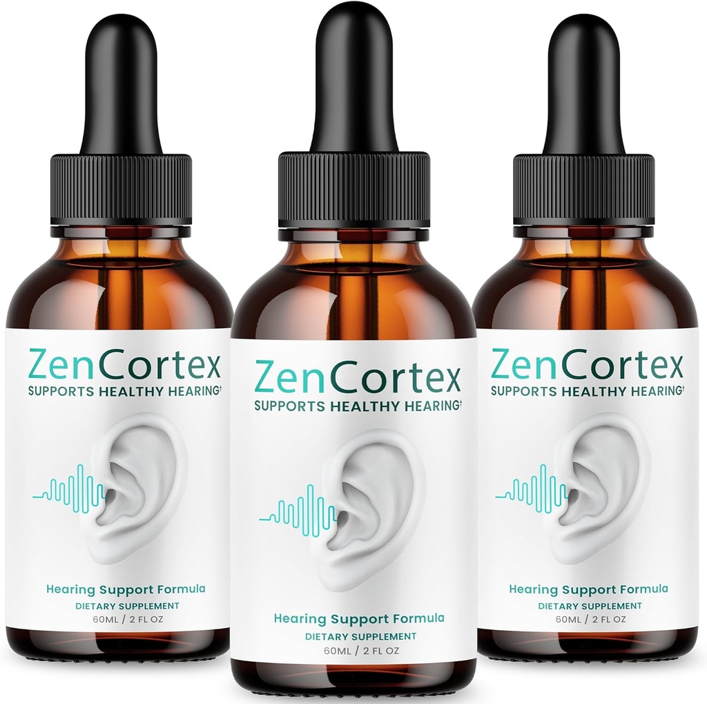 (3 Pack) Zencortex για Εμβοές Relief - Επίσημη Φόρμουλα - Zencortex σταγόνες για τα αυτιά, Zen Cortex 24 εμβοές σταγόνες υγρό συμπλήρωμα Κριτικές, Zen Cortex ακουστική φόρμουλα, Zencortex στοματικό (4oz)