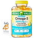 Spring Valley Omega-3, Fish Oil 2000 mg for Eye Brain Bone & Heart Health Diyetary Supplement Softgels, 120 Count, Sche with Luall's 45 Diabetes Decoded