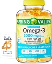 Spring Valley Omega-3, Fish Oil 2000 mg for Eye Brain Bone & Heart Health Diyetary Supplement Softgels, 120 Count, Sche with Luall's 45 Diabetes Decoded