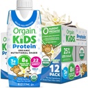 Ya da Geri Organik Çocuk Beslenme Protein Shake, Vanilla, Sağlıklı Çocuk Snacks, 8g Süt proteini, 3g Fiber, 22 Vitamin & Minerals, No Soy Malzemeleri, Gluten Free, Non-GMO, 8.25 Fl Oz (Brook of 12)