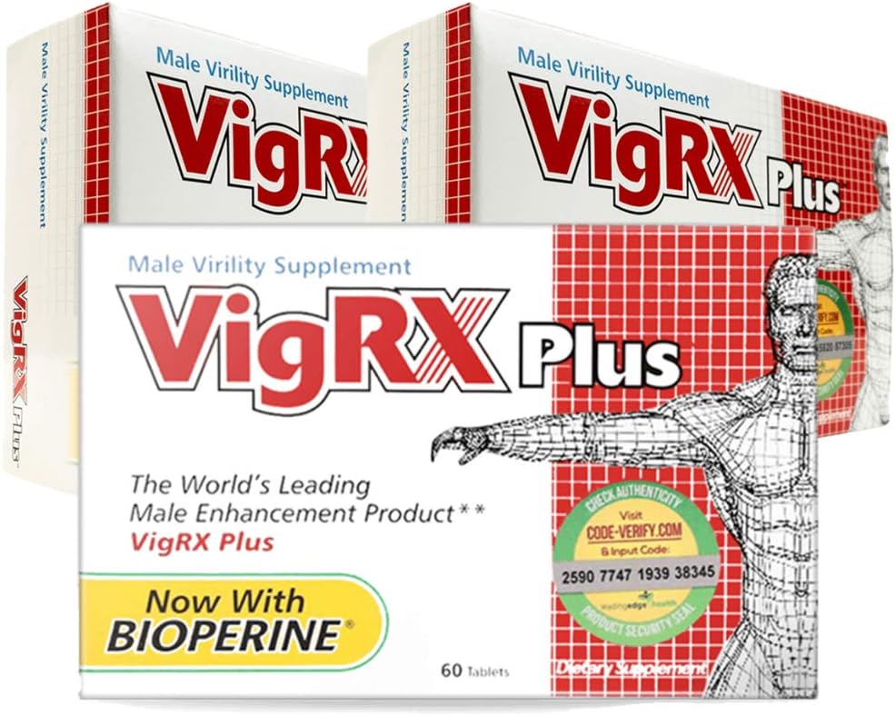 VigRX Plus Άρρενες ανδροπρέπεια φυτικά συμπλήρωμα διατροφής Χάπια - 60 δισκία (3 κουτί)