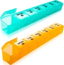 2Pack Large Weekly Pill Organizer,7 Day Pill Cases Organizers Once A Day,Am Pm Pill konteyner 14tment,Daily Vitamin Pill Box 1 Week,Medication Aid Organizer Box for Supplement